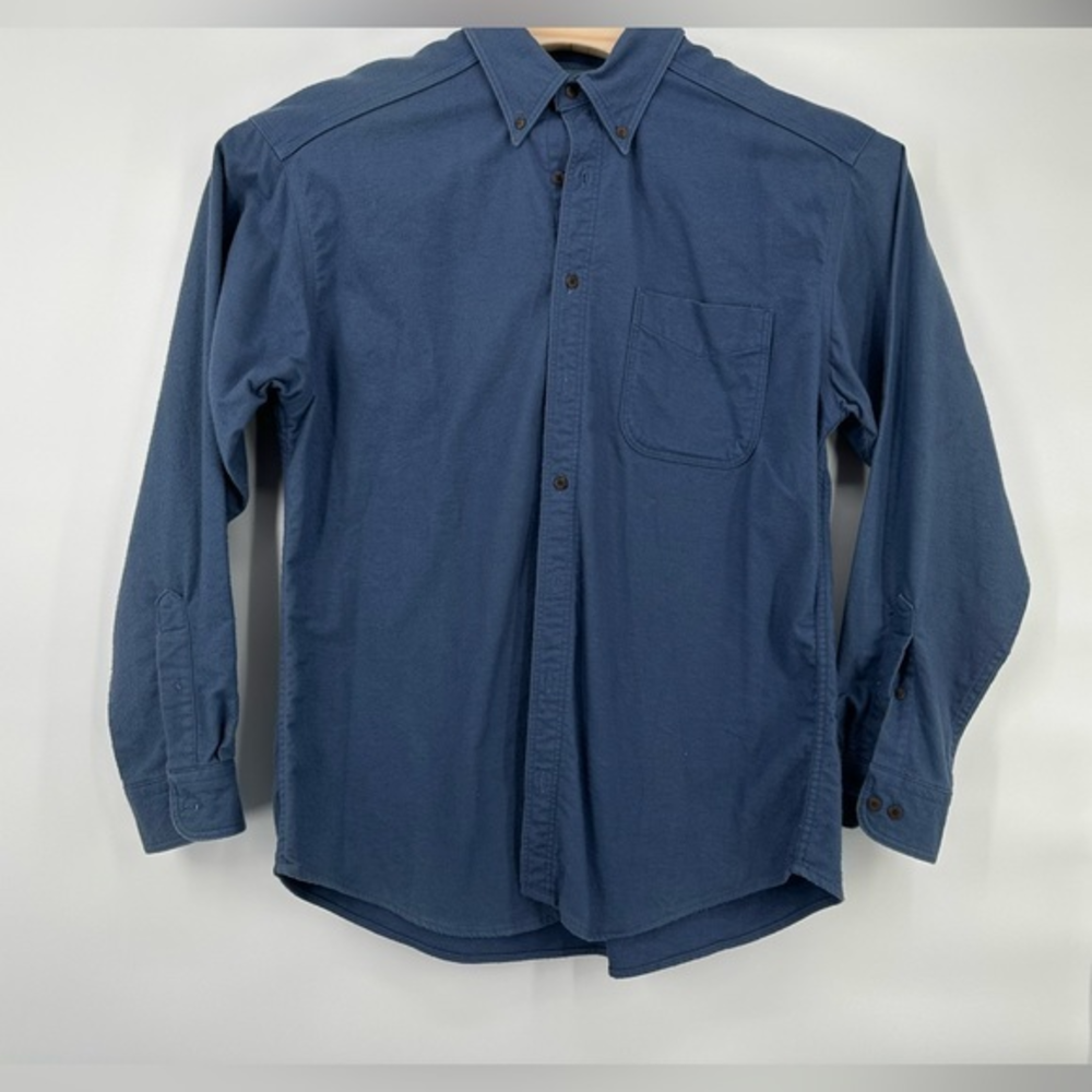 Warm soft 90s Woolrich Shirt Men blue Heavy Cotton Chamois Flannels